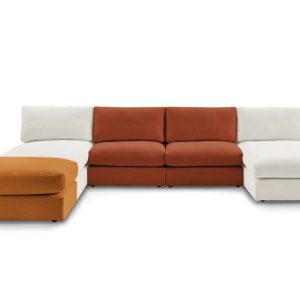 Canape panoramique fixe 100% modulable PARIS tissu bouclette avec 2 chauffeuses, 2 meridiennes, 1 pouf Canape panoramique fixe 100% modulable PARIS tissu bouclette avec 2 chauffeuses, 2 meridiennes, 1 pouf