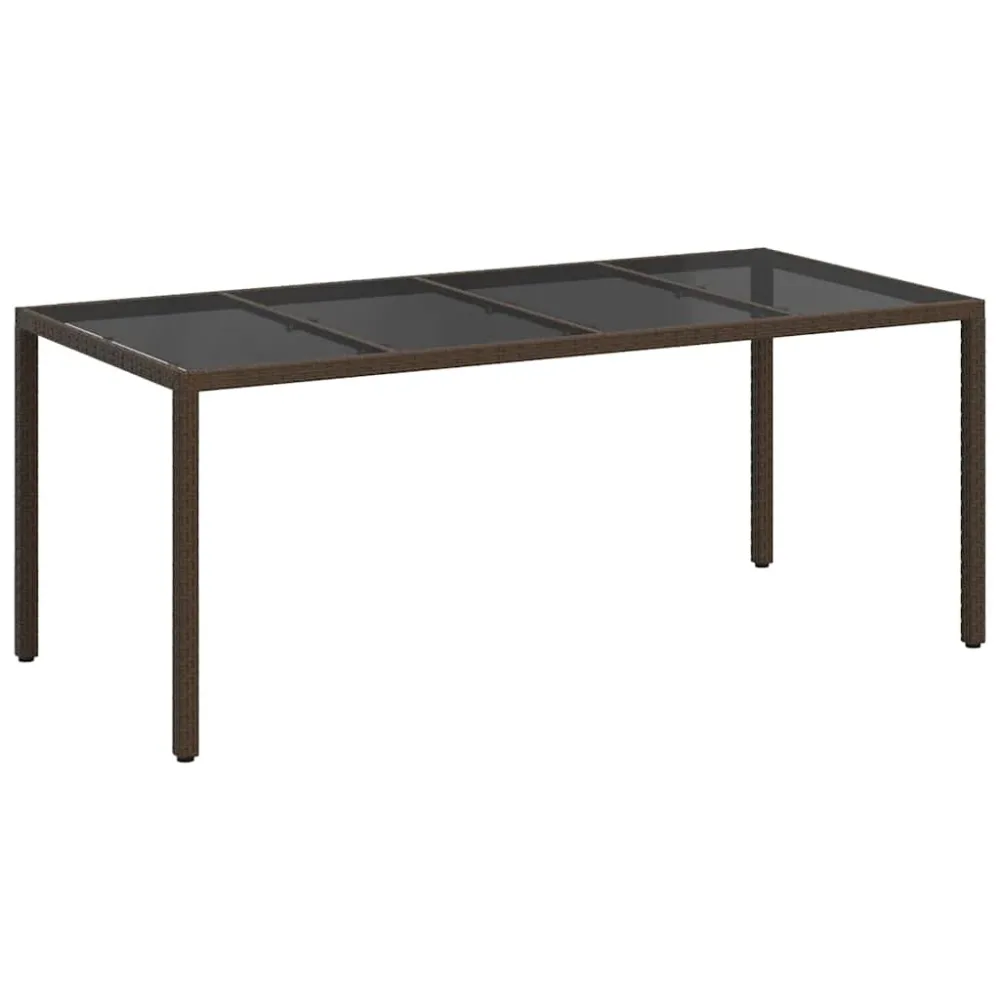 Garden Table Brown 190 x 90 x 75 cm Poly Rattan – Image 2