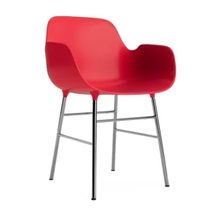 Form Lehnstuhl Chrom Leuchtendes rot Form Lehnstuhl Chrom Leuchtendes rot
