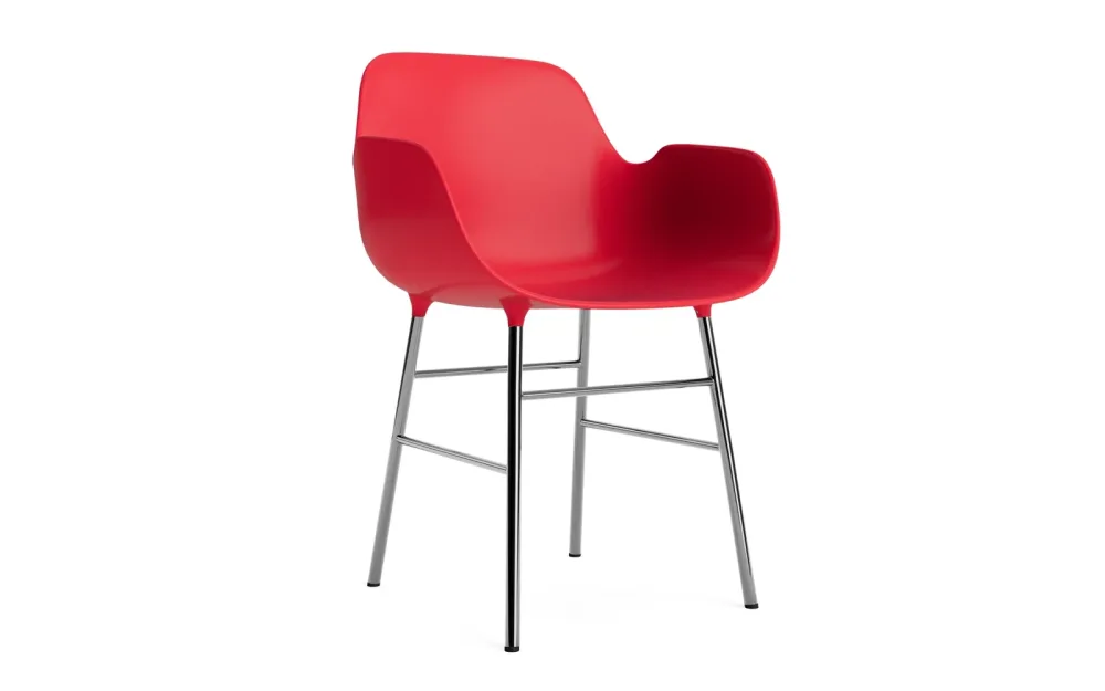 Form Lehnstuhl Chrom Leuchtendes rot