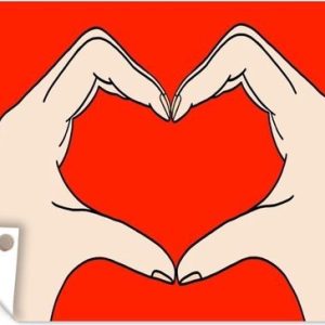 Mains formant une affiche de jardin coeur toile lâche Mains formant une affiche de jardin coeur toile lâche