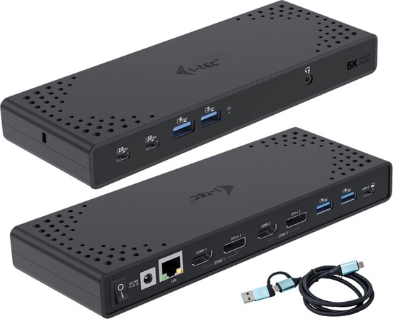USB 3.0 / USB-C / Thunderbolt 3 Dual Display Docking Station + Power Delivery 65W