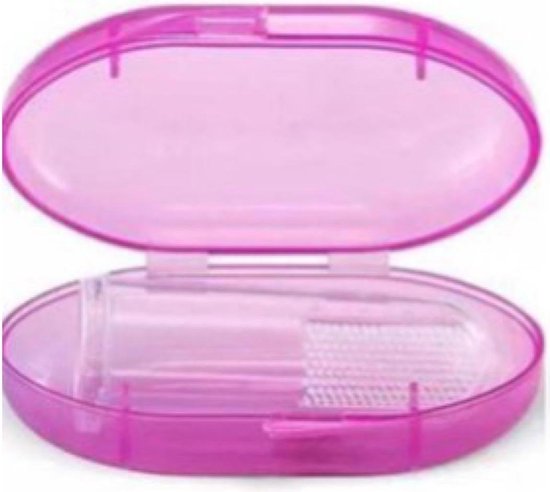 NLStuff4u - Brosse à dents pour Bébé - Dents à venir - Massage des gencives - Brosse à dents doigt - Bébé et tout-petit, silicone, brosse à dents doigt bébé - Rose