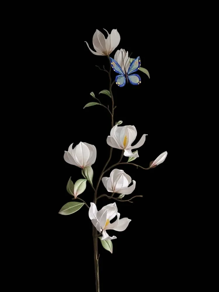 Handmade Thread-Wrapped Magnolia Branch - Luxury Chanhua Floral Home Decor