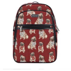 Grand sac à dos – tissu de tapisserie de luxe – Carlin – Chien – Pug