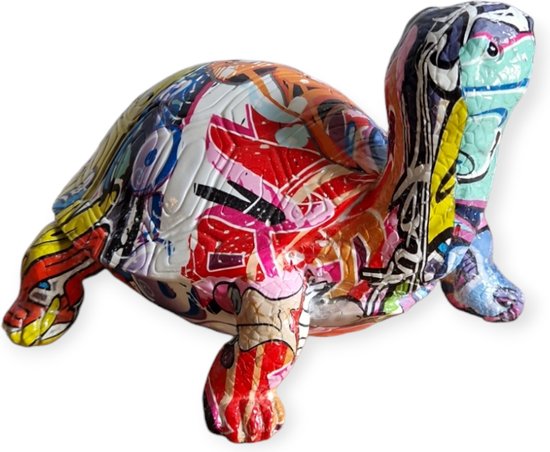 Gilde Handwerk - Sculpture - Sculpture - Tortue - Polyrésine - Streetart - Multicolore - 21x14x11cm