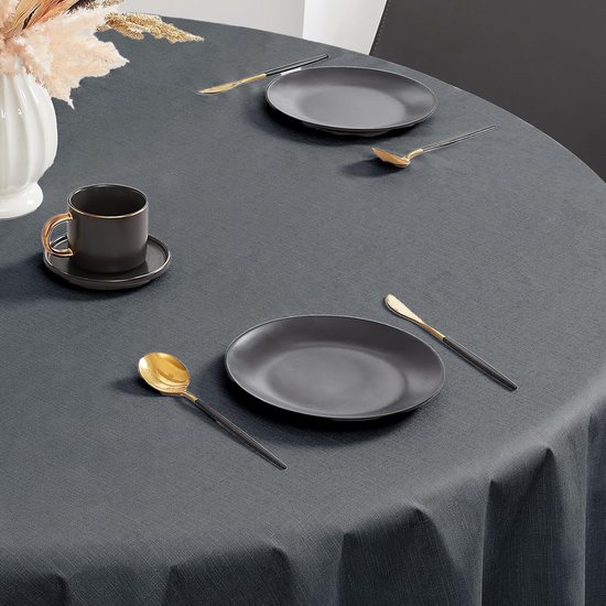 Nappe Ronde PVC Lavable Imperméable et Résistante aux Taches pour Intérieur et Extérieur