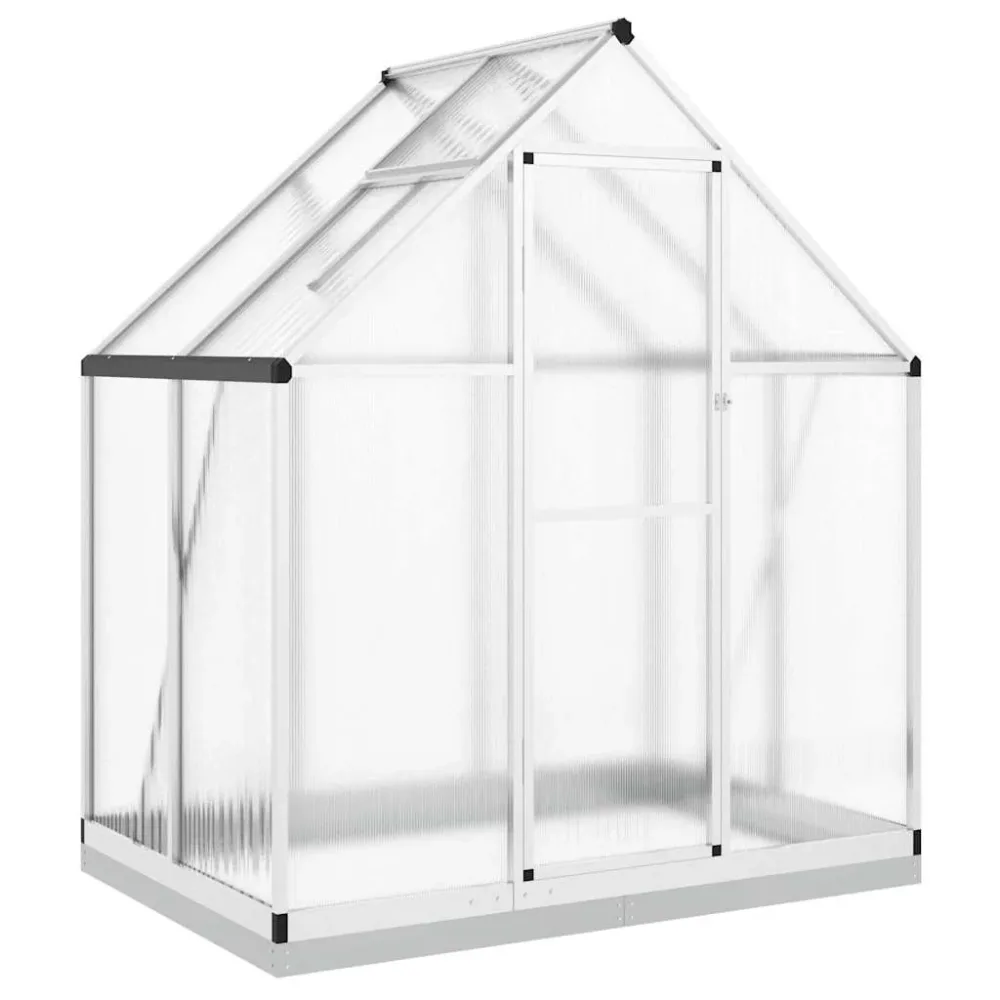 Greenhouse with Base Frame Silver 169x114x202 cm Aluminium – Image 2