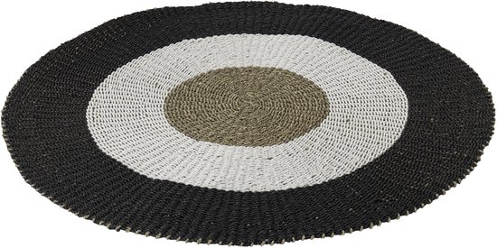 J-Line Tapis – synthétique – blanc/noir – medium J-Line Tapis – synthétique – blanc/noir – medium