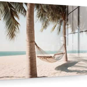 MuchoWow® Tableau sur verre 90×60 cm – Tableau sur verre acrylique – Hamac – Palmiers – Plage – Mer – Photo sur verre – Décoration murale salon – Décoration murale chambre – Peintures MuchoWow® Tableau sur verre 90×60 cm – Tableau sur verre acrylique – Hamac – Palmiers – Plage – Mer – Photo sur verre – Décoration murale salon – Décoration murale chambre – Peintures