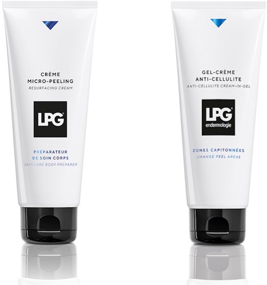 LPG - Endermologie - soin de la peau - crème régénérante micro-peeling + crème-en-gel anti-cellulite - pack combiné - 2x200 ml