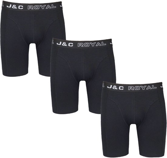 Lot de 3 boxers de luxe élastiques pour homme avec jambes longues J&C - taille M