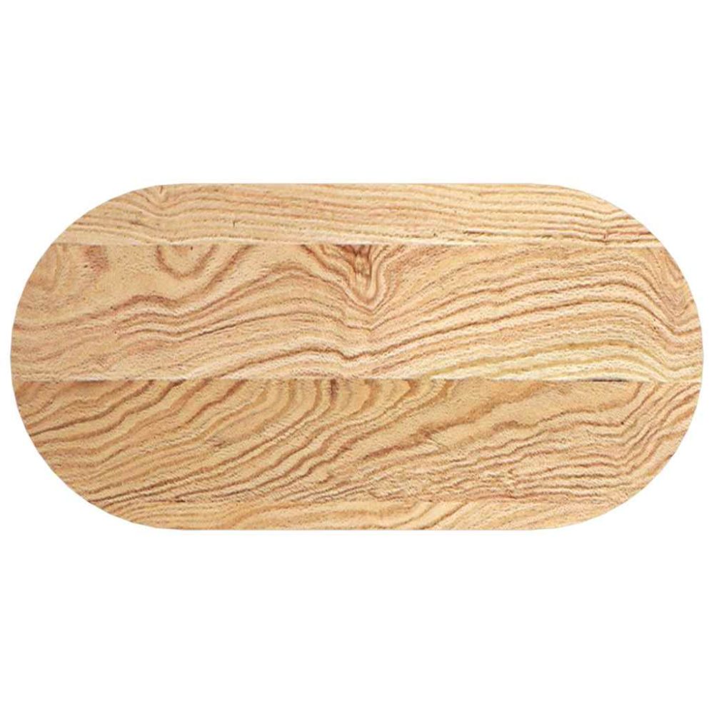 Table Top 80x40x2 cm Solid Wood Oak Oval – Image 2