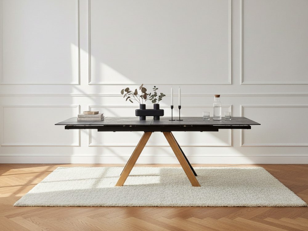 Table a manger extensible 160 a 240 cm ZOLA plateau ceramique – Image 3