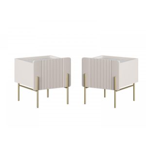 Lot de 2 chevets 1 tiroir MATHILDE pieds or Lot de 2 chevets 1 tiroir MATHILDE pieds or