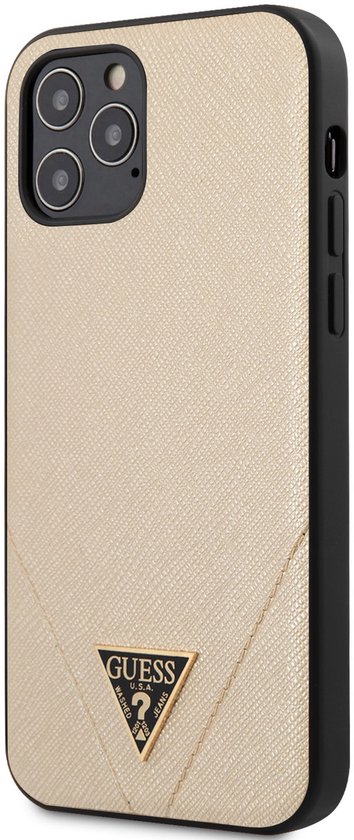 Housse Backcase pour iPhone 12/12 Pro - Guess - Or massif - Cuir artificiel