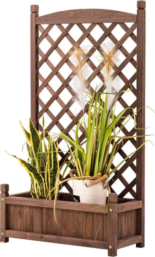 Jardinière avec support Portique d'escalade - Marches pour plantes - Support pour plantes - Support pour plantes - Support pour plantes - Support pour fleurs - Bac à fleurs avec treillis