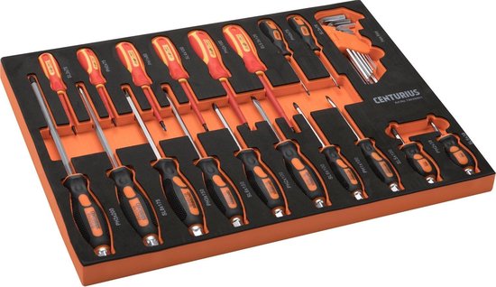 Jeu de tournevis Centurius 28 pièces dans module souple