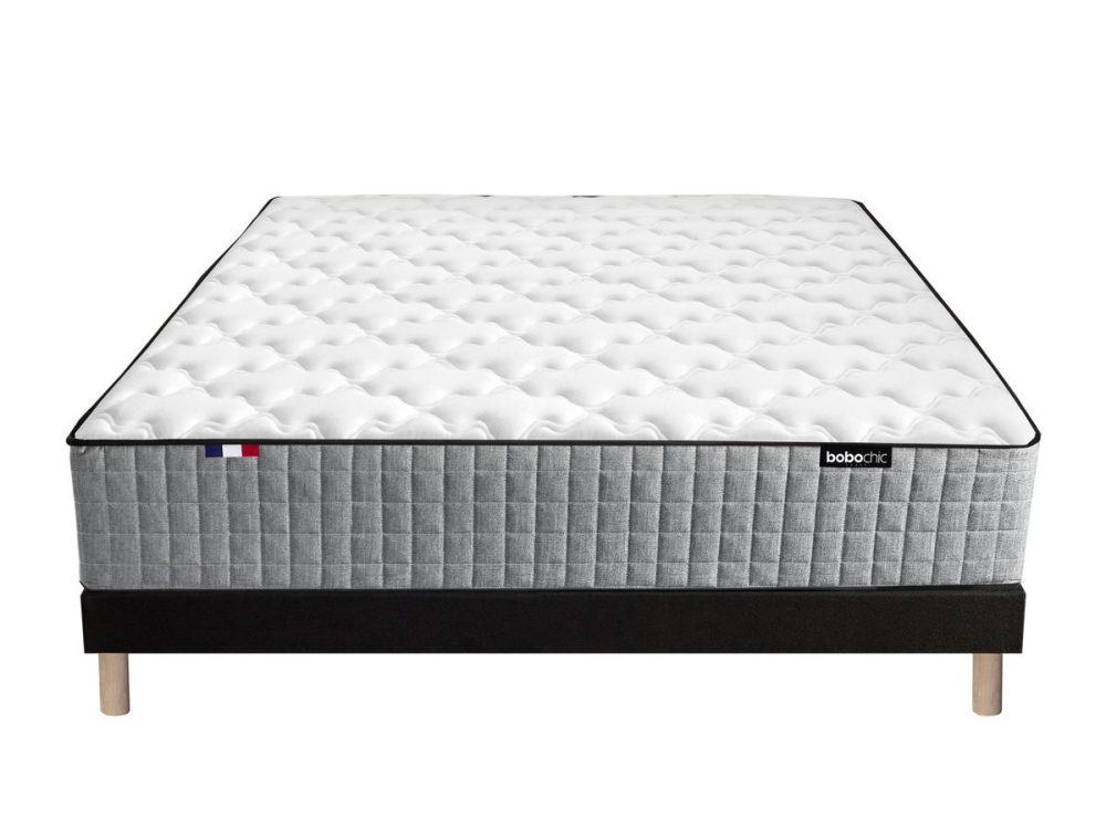 Ensemble matelas ZOE 26 cm 638 ressorts ensaches + sommier tapissier + pieds – Image 3
