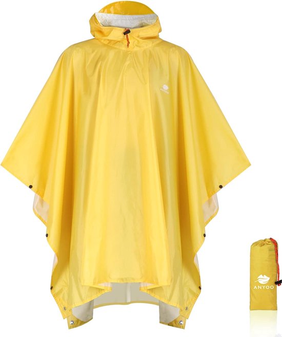Imperméable léger imperméable réutilisable Ripstop respirant multifonctionnel à capuche imperméable pliable couverture de protection abri bâche idéal pour le camping en plein air Marche Pêche