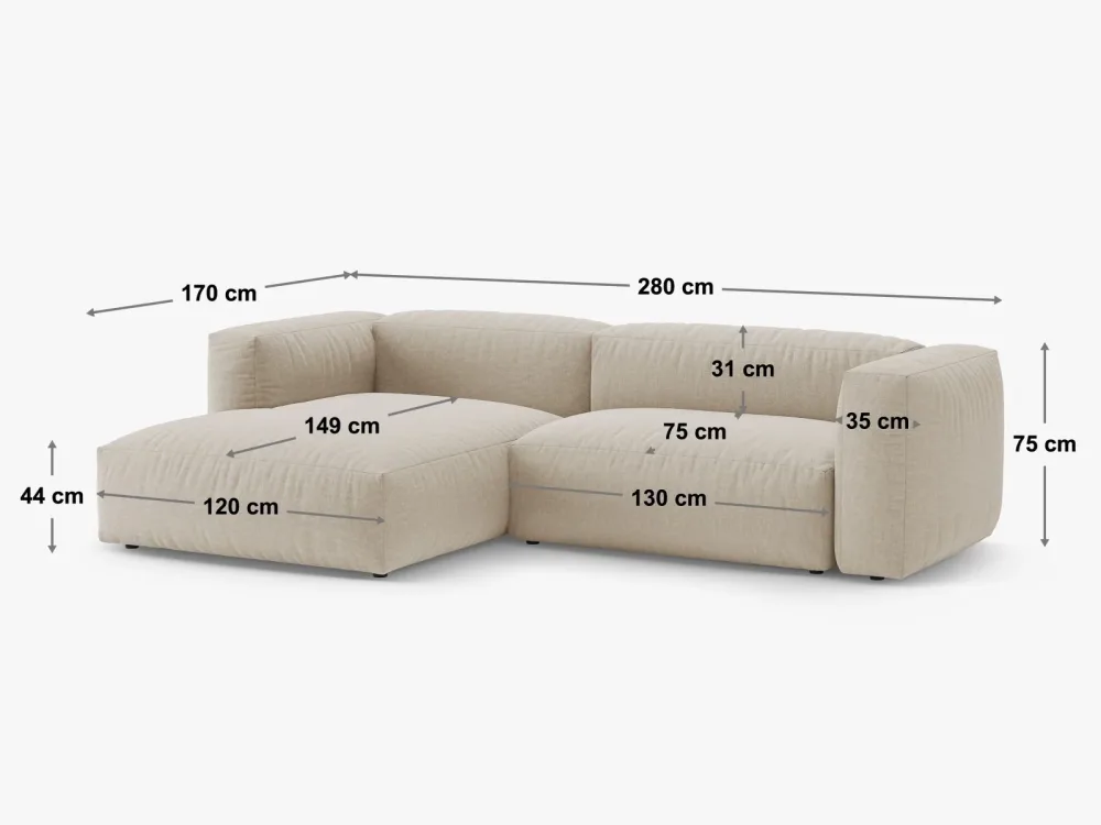 4-Sitzer Ecksofa links mit Bettfunktion und Box Martina – Image 3