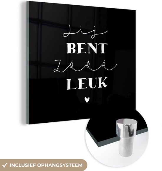 MuchoWow® Tableau en verre 50x50 cm - Tableau en verre acrylique - Proverbes - Ami - Tu es si sympa - Citations - Photo sur verre - Tableaux