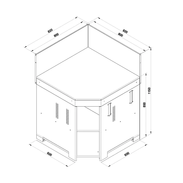 Modulo d'angle 80 cm gris cargo ENO – Image 2