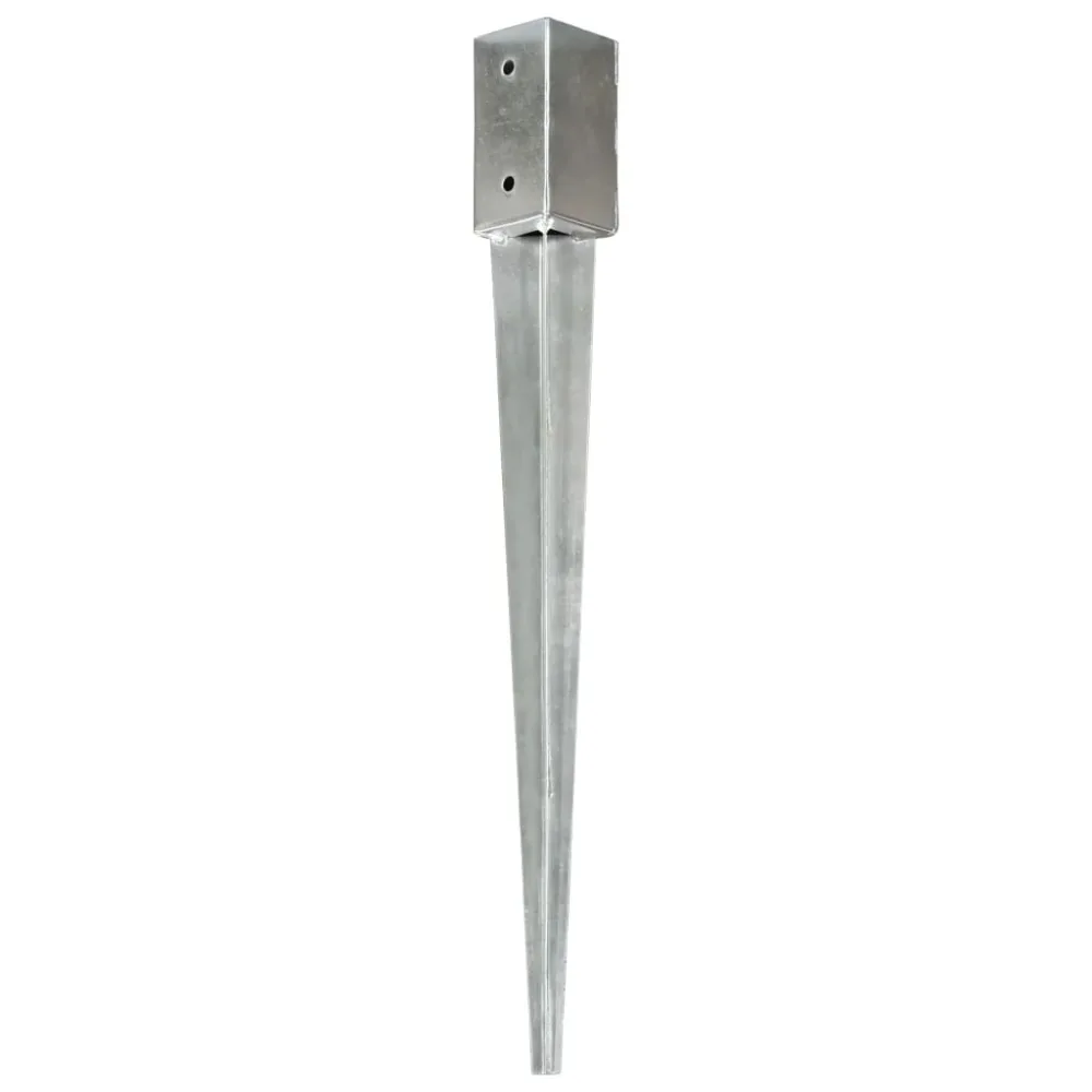 Ground Spikes 6 pcs Silver 7x7x75 cm Galvanised Steel – Image 2