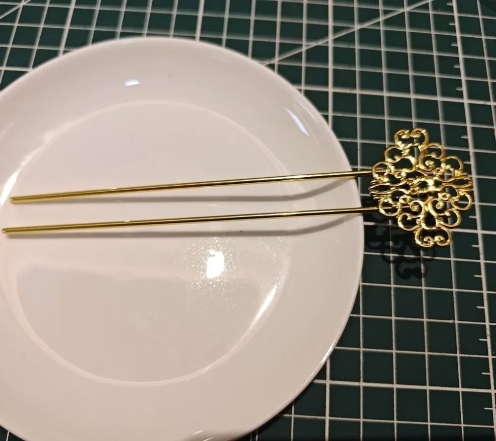 Copper Hair Stick Set – Floral Filigree, 140mm(祥云款)