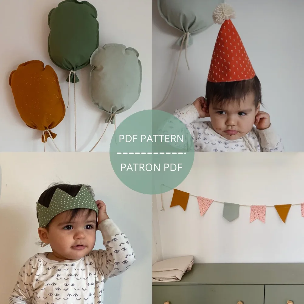 Ensemble de décoration de fête – Patron PDF Ensemble de décoration de fête – Patron PDF