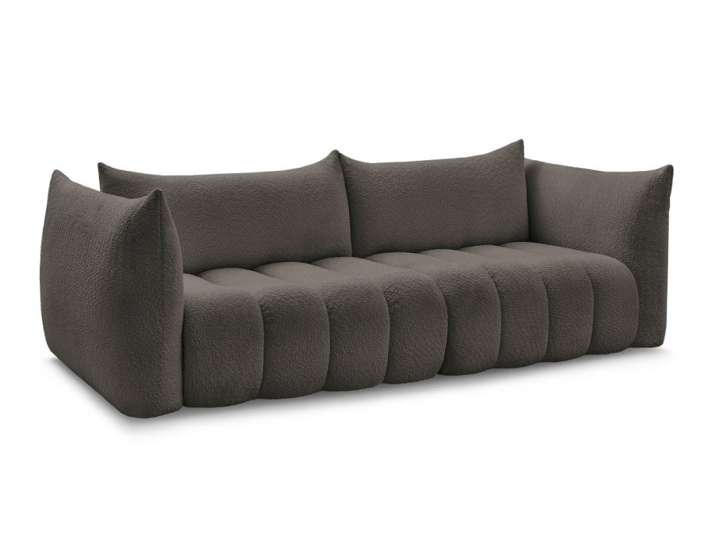 Canape droit fixe 4 places AZRA tissu bouclette – Image 3