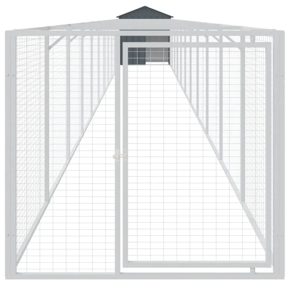 Dog House with Roof Anthracite 117x1221x123 cm Galvanised Steel – Image 3