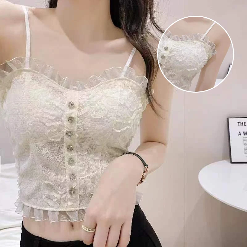Camisole en Dentelle avec Gilet Interne Camisole en Dentelle avec Gilet Interne