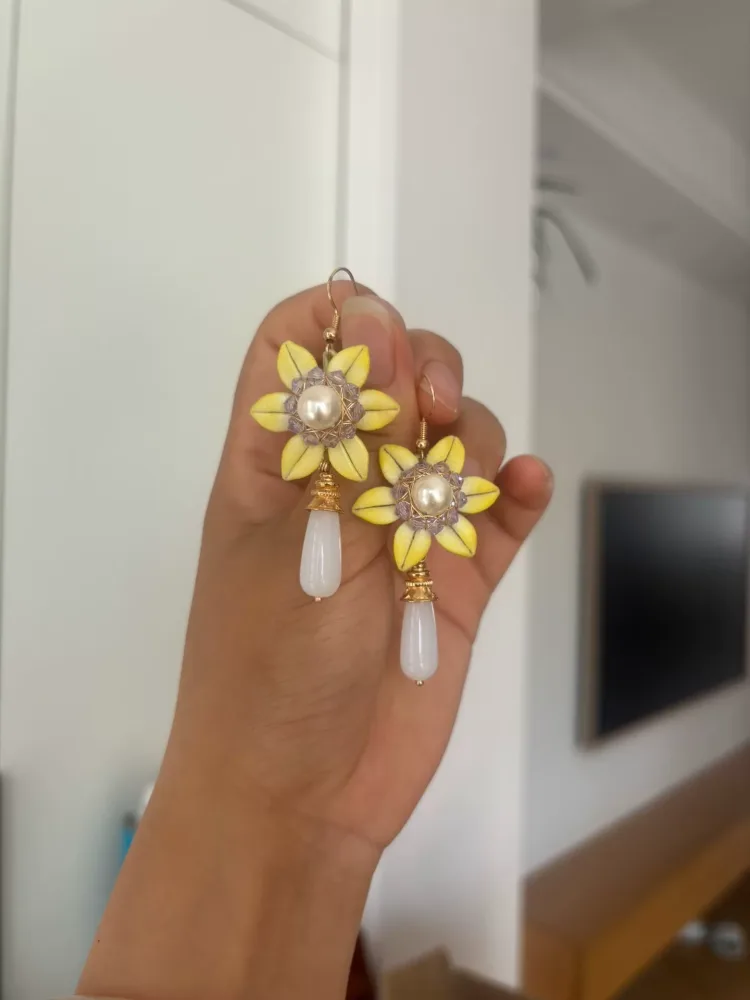 PF234 - Sun Flower Chanhua Earrings - Wholesale – Image 3
