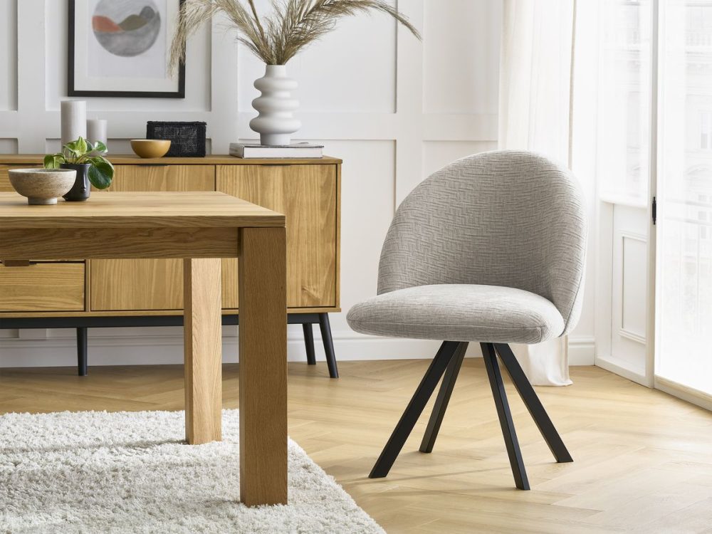 Chaise LALIE tissu texture et pieds etoile – Image 3
