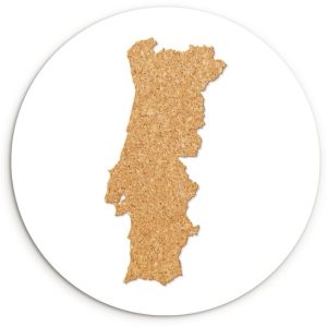 Illustration du Portugal en liège Assiette en plastique cercle mural ⌀ 140 cm Illustration du Portugal en liège Assiette en plastique cercle mural ⌀ 140 cm