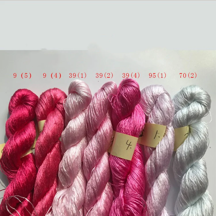 400m Suzhou Embroidery Mulberry Silk Thread(^粉百合 400m*7)