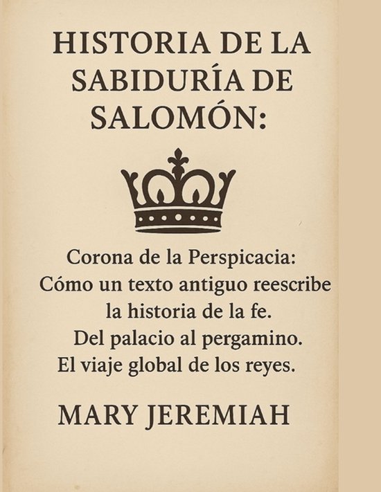 Historia de la Sabiduría de Salomón Corona de la Perspicacia: Cómo un texto antiguo reescribe la historia de la fe. Del palacio al pergamino. El viaje global de los reyes.
