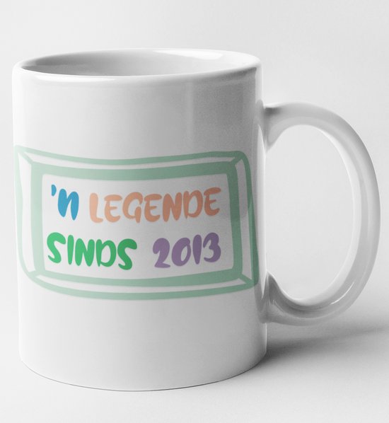 Mug d'anniversaire 'n légende depuis 2013 tasse pour café ou thé sachet de café sachet de thé cadeau pour elle ou lui, anniversaire