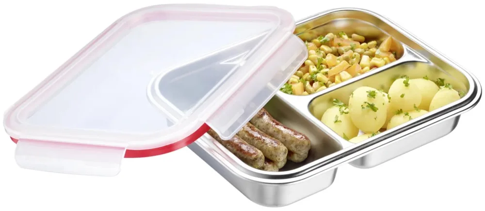 Edelstahl Lunch Box/ Frischhaltedose geteilt – Image 3