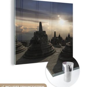 MuchoWow® Peinture sur verre 20×20 cm – Peinture acrylique sur verre – Indonésie – Soleil – Statue – Photo sur verre – Peintures MuchoWow® Peinture sur verre 20×20 cm – Peinture acrylique sur verre – Indonésie – Soleil – Statue – Photo sur verre – Peintures