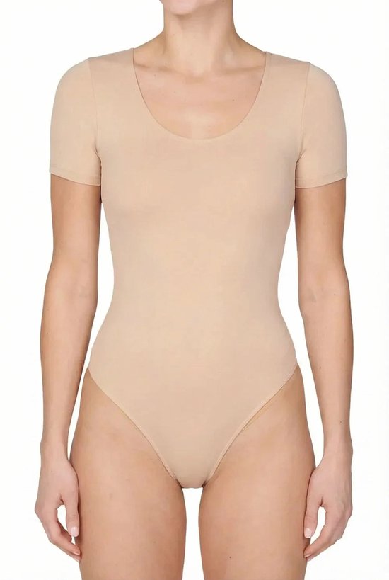 J&C body string / body bas manches courtes femme - S - Beige