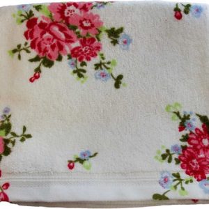 Homescapes Serviette invité Blanc Imprimé motif Floral 50 x 90 cm