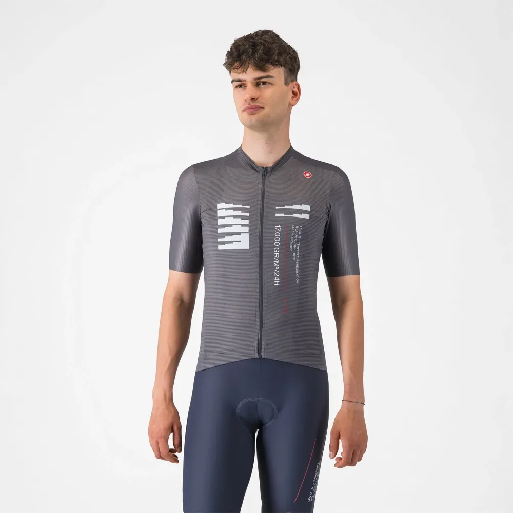 Maillot CASTELLI ESPRESSO R--A/D Manches Courtes Gris Fumé