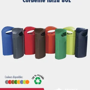 Promo corbeille Ibiza 80 L en plastique recyclé