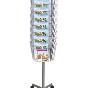 Présentoir tourniquet brochures 32 cases A4