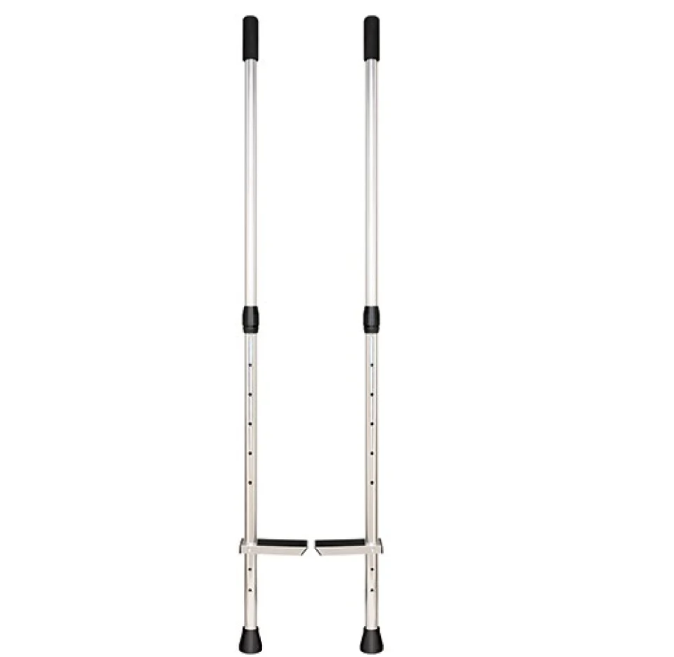 Échasses aluminium - Hauteur totale modulable 6 positions de 120 cm à 157 cm.