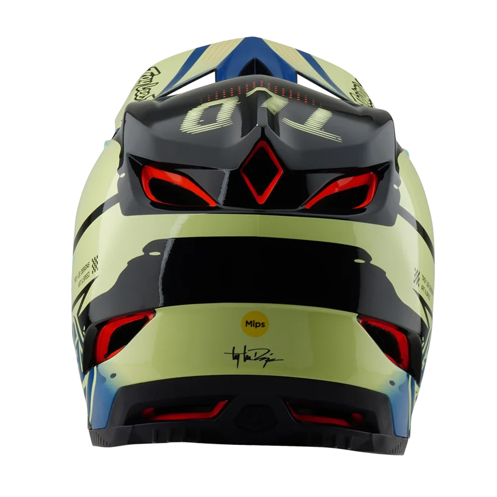 Casque VTT TROY LEE DESIGNS D4 COMPOSITE MIPS Drip Jaune – Image 3