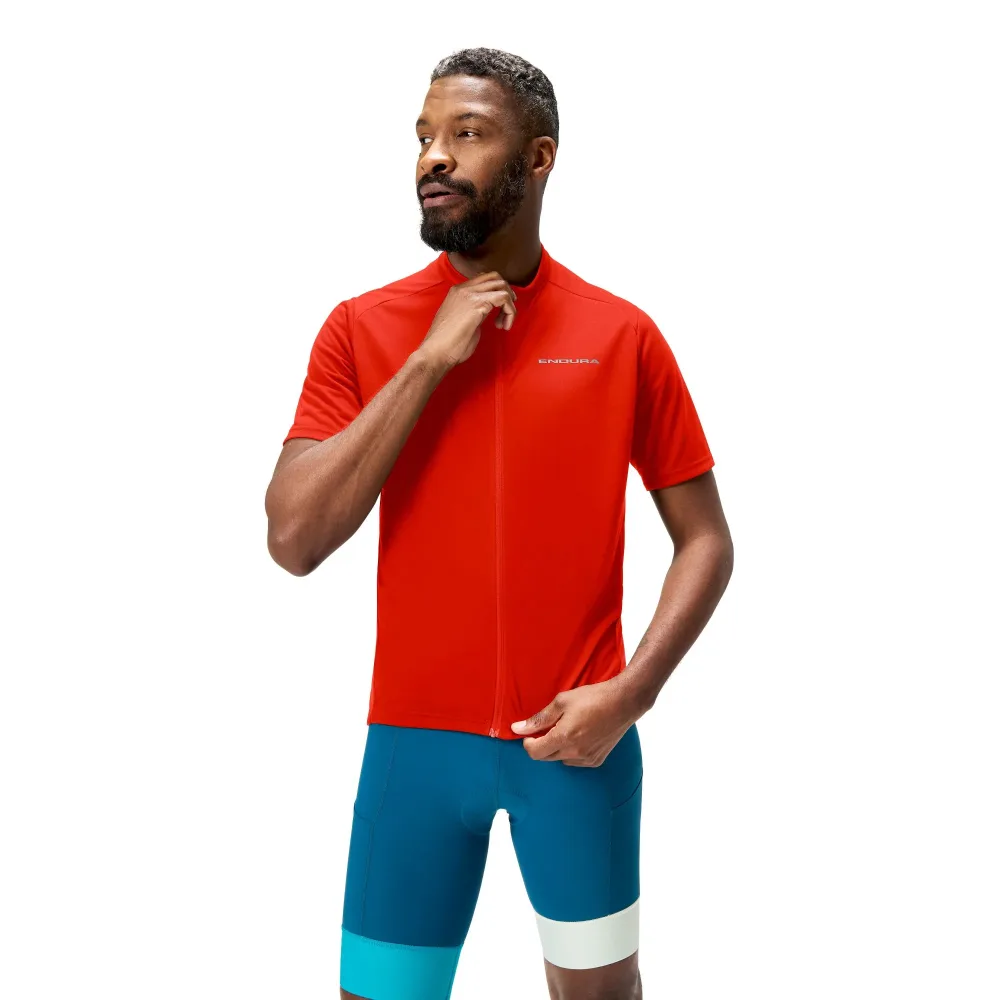 Maillot ENDURA LOOP ZIPPED Manches Courtes Rouge