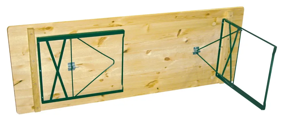 Table pliante bois cornière 220 x 70 cm – Image 2